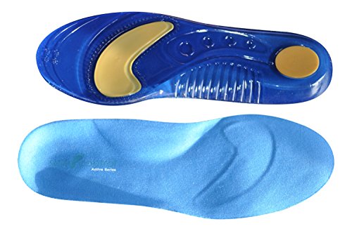 Sole Control Active Series, plantillas ortopédicas para caminar con almohadillas de amortiguación en el metatarso y el talón, fascitis plantar (EU 35-39)