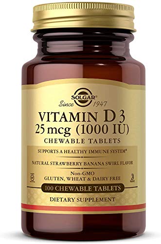 Solgar Vitamina D3 1000 UI (25 µg) Comprimidos masticables - Envase de 100