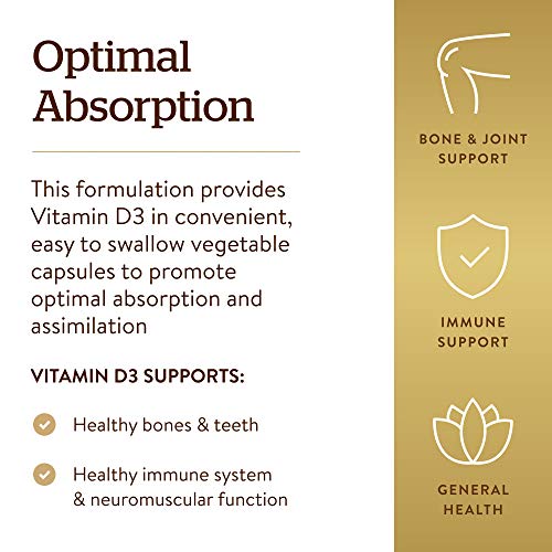 Solgar Vitamina D3 (Colecalciferol) 2200 UI (55 µg) Cápsulas vegetales - Envase de 100 Solgar Vitamina D3 (Colecalciferol) 2200 UI (55 µg) Cápsulas vegetales - Envase de 100