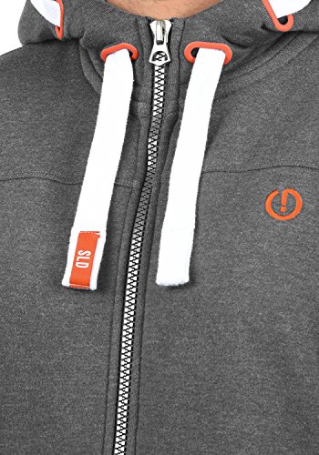 !Solid BenjaminZip Chaqueta Sudadera con Capucha Hoodie para Hombre con Capucha con Cremallera con Forro Polar Suave Al Tacto, tamaño:M, Color:Grey Melange (8236)