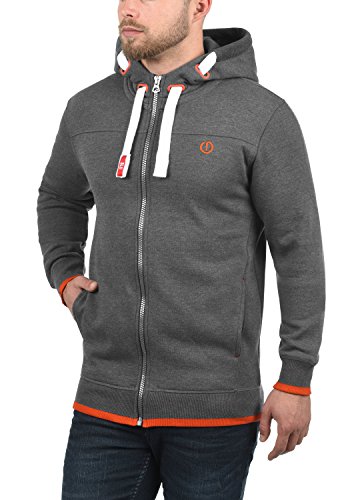 !Solid BenjaminZip Chaqueta Sudadera con Capucha Hoodie para Hombre con Capucha con Cremallera con Forro Polar Suave Al Tacto, tamaño:M, Color:Grey Melange (8236)