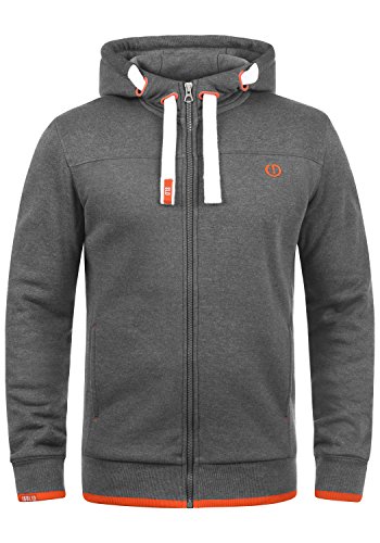 !Solid BenjaminZip Chaqueta Sudadera con Capucha Hoodie para Hombre con Capucha con Cremallera con Forro Polar Suave Al Tacto, tamaño:M, Color:Grey Melange (8236)