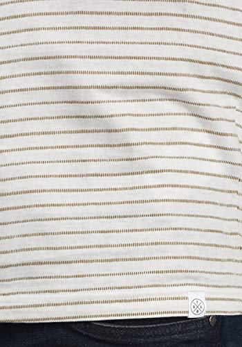 !Solid Stepan Camiseta De Manga Larga A Rayas Estampada Longsleeve para Hombre con Cuello Redondo De 100% algodón, tamaño:L, Color:Ermine (5944)