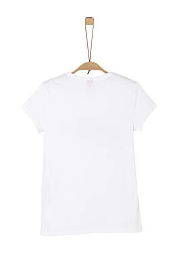 s.Oliver Junior T-Shirt Camiseta, 0100 White, S/Reg para Niñas