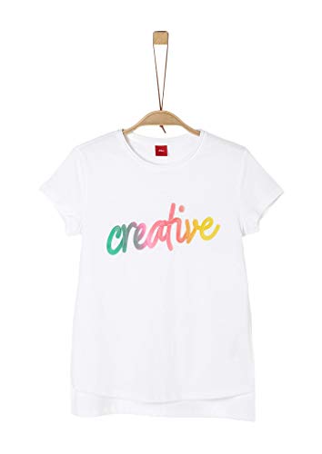 s.Oliver Junior T-Shirt Camiseta, 0100 White, S/Reg para Niñas