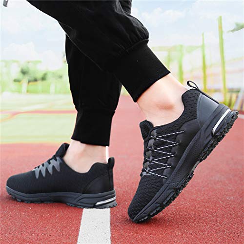 SOLLOMENSI Zapatillas de Deporte Hombres Running Zapatos para Correr Gimnasio Sneakers Deportivas Padel Transpirables Casual Montaña 44 EU B Negro