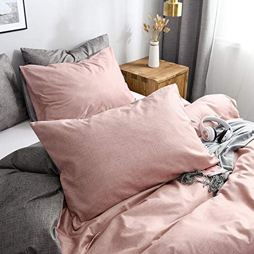SoloKing Juegos de edredones,100% de Poliéster, Fundas Nórdicas Reversible,con Cierre de Cremallera,Comodidad y Calidez(1 Funda edredon y 2 Funda de Almohada (200_x_200_cm, Rosa y Gris) SoloKing Juegos de edredones,100% de Poliéster, Fundas Nórdicas Reversible,con Cierre de Cremallera,Comodidad y Calidez(1 Funda edredon y 2 Funda de Almohada (200_x_200_cm, Rosa y Gris)