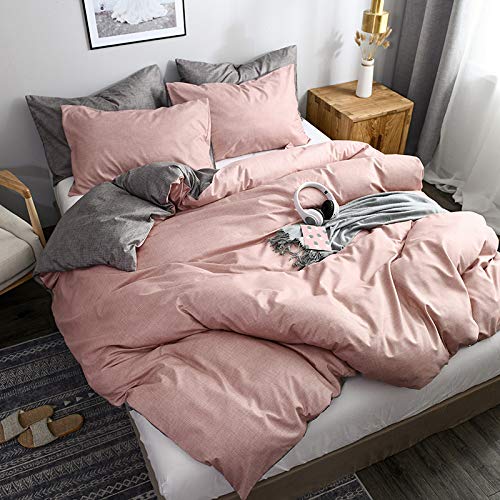 SoloKing Juegos de edredones,100% de Poliéster, Fundas Nórdicas Reversible,con Cierre de Cremallera,Comodidad y Calidez(1 Funda edredon y 2 Funda de Almohada (200_x_200_cm, Rosa y Gris) SoloKing Juegos de edredones,100% de Poliéster, Fundas Nórdicas Reversible,con Cierre de Cremallera,Comodidad y Calidez(1 Funda edredon y 2 Funda de Almohada (200_x_200_cm, Rosa y Gris)
