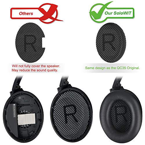SoloWIT® Professional Almohadillas de Repuesto para Auriculares Bose QuietComfort 35 (QC35) & QuietComfort 35II (QC35 II)