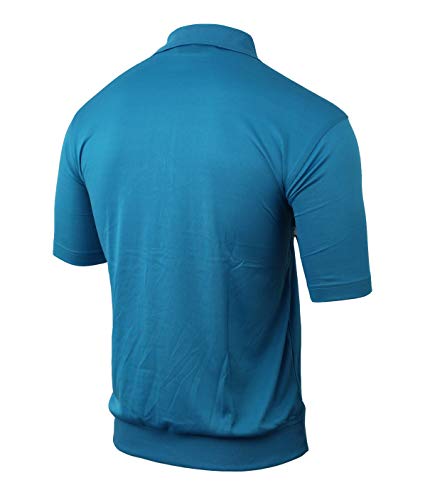 Soltice - Polo de manga corta para hombre, diseño de rayas con bolsillo en el pecho, camisa tipo polo, camisetas de mezcla de algodón (M hasta 3XL) [B] azul océano. XXL