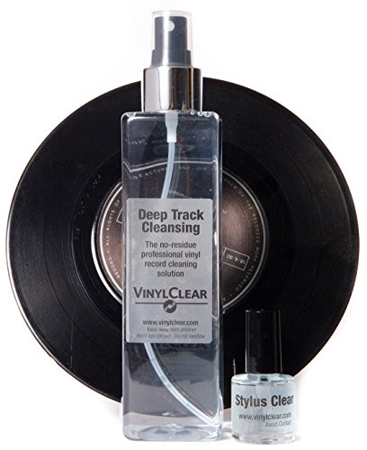 Solución profesional para discos de vinilo y LP. Kit de limpieza y restauración antiestático para discos de vinilo (250 ml) con soporte, paños de microfibra de tamaño completo y líquido para la limpieza de agujas Stylus Cleaner.