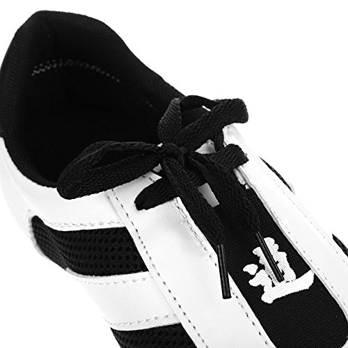 SolUptanisu Zapatos de Artes Marciales,Zapatilla de Entrenamiento de Taekwondo Zapatos de Boxeo Karate Kung Fu Tai Chi de Rayas Ligeros para Niños Adultos(43)