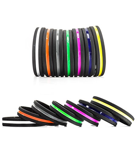 Solza Paquete de 7 Pulseras de Silicona Unisex Fitness, Gimnasio, Crossfit, Fútbol, Baloncesto, Y Otras Actividades Deportivas |Pulsera Delgada |Hipoalergénica,Libre de Látex y Solza Paquete de 7 Pulseras de Silicona Unisex Fitness, Gimnasio, Crossfit, Fútbol, Baloncesto, Y Otras Actividades Deportivas |Pulsera Delgada |Hipoalergénica,Libre de Látex y