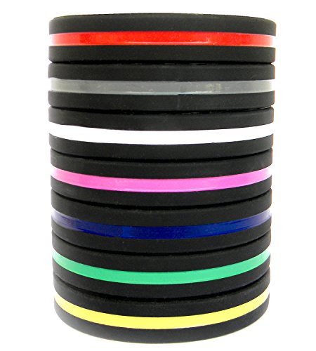 Solza Paquete de 7 Pulseras de Silicona Unisex Fitness, Gimnasio, Crossfit, Fútbol, Baloncesto, Y Otras Actividades Deportivas |Pulsera Delgada |Hipoalergénica,Libre de Látex y Solza Paquete de 7 Pulseras de Silicona Unisex Fitness, Gimnasio, Crossfit, Fútbol, Baloncesto, Y Otras Actividades Deportivas |Pulsera Delgada |Hipoalergénica,Libre de Látex y