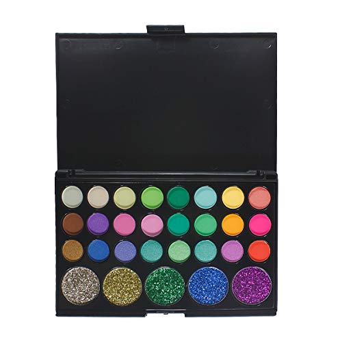 Sombra de Ojos, Kit de maquillaje de ojos de 29 colores, caja de maquillaje de sombras de ojos de tonos brillantes y brillantes de colores brillantes Sombra de Ojos, Kit de maquillaje de ojos de 29 colores, caja de maquillaje de sombras de ojos de tonos brillantes y brillantes de colores brillantes