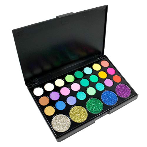 Sombra de Ojos, Kit de maquillaje de ojos de 29 colores, caja de maquillaje de sombras de ojos de tonos brillantes y brillantes de colores brillantes Sombra de Ojos, Kit de maquillaje de ojos de 29 colores, caja de maquillaje de sombras de ojos de tonos brillantes y brillantes de colores brillantes