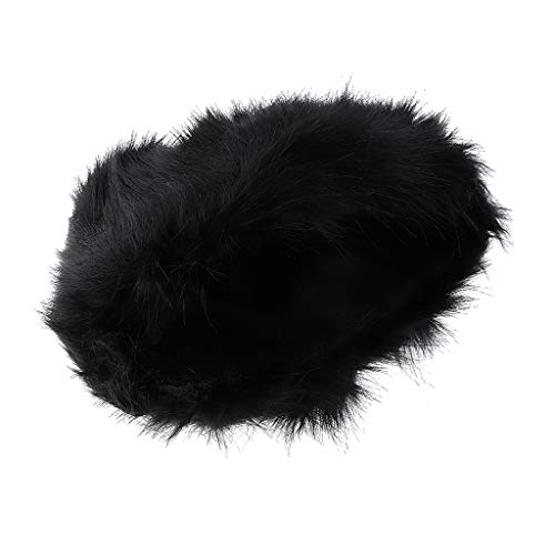 Sombrero Plano de Piel Sintético Estilo Ruso Gorro Mullido Grueso Calentador de Orejas Regalo de Cumpleaños para Mujer - Negro, tal como se describe Sombrero Plano de Piel Sintético Estilo Ruso Gorro Mullido Grueso Calentador de Orejas Regalo de Cumpleaños para Mujer - Negro, tal como se describe