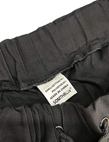 SOMTHRON Hombre Cinturón de Cintura elástico Pantalones de chándal de algodón Largo Jogging Pantalones de Carga Deportiva de Talla Grande Pantalones Cortos con Bolsillos Pantalones (ZQ-L) SOMTHRON Hombre Cinturón de Cintura elástico Pantalones de chándal de algodón Largo Jogging Pantalones de Carga Deportiva de Talla Grande Pantalones Cortos con Bolsillos Pantalones (ZQ-L)