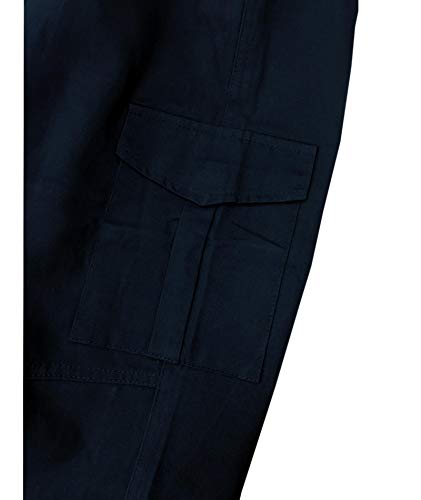 SOMTHRON Hombre Cinturón de Cintura elástico Pantalones de chándal de algodón Largo Jogging Pantalones de Carga Deportiva de Talla Grande Pantalones Cortos con Bolsillos Pantalones (ZQ-L)