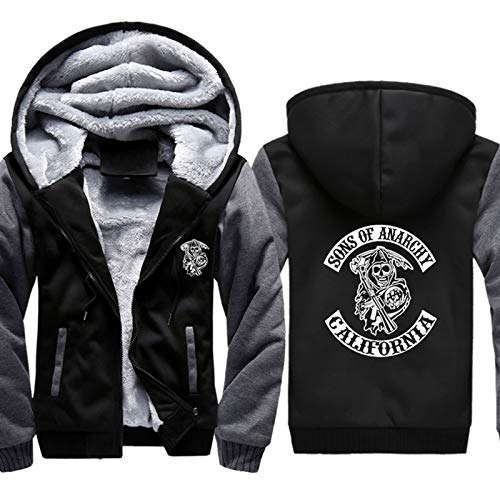 Son of Anarchy Sudadera con Capucha Chaqueta con Cremallera Completa Slipknot Chaqueta De Manga Larga para Adolescentes Espesar Moda Sudadera Deportiva Abrigo,E,L(170-175CM)