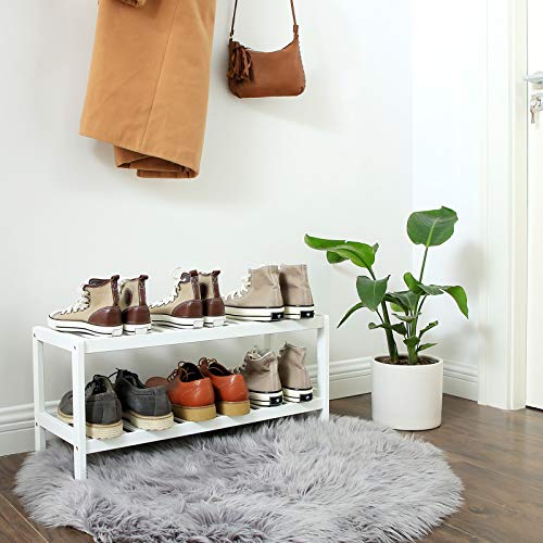SONGMICS 2 Estantes de Bambú Natural, Armario para Zapatos, Estante para Plantas, Zapatos, Libros, para Entrada, Sala de Estar, Dormitorio, Baño, 70 x 26 x 33 cm, Blanco LBS02WT SONGMICS 2 Estantes de Bambú Natural, Armario para Zapatos, Estante para Plantas, Zapatos, Libros, para Entrada, Sala de Estar, Dormitorio, Baño, 70 x 26 x 33 cm, Blanco LBS02WT