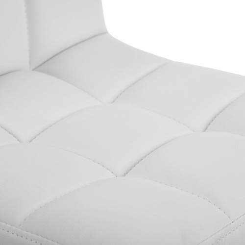 Songmics 2 x Taburetes de Bar, con Respaldo, Regulable en Altura y Giratorio Cromado de Cuero sintético Blanco LJB64W, PU, 38 x 44,5 x (95-115) cm Songmics 2 x Taburetes de Bar, con Respaldo, Regulable en Altura y Giratorio Cromado de Cuero sintético Blanco LJB64W, PU, 38 x 44,5 x (95-115) cm