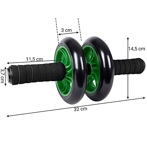 SONGMICS AB Roller AB Wheel Rueda para Flexiones Entrenamientos de Abdominals Push Up con Cojín del Arrodillamiento (Verde) SONGMICS AB Roller AB Wheel Rueda para Flexiones Entrenamientos de Abdominals Push Up con Cojín del Arrodillamiento (Verde)