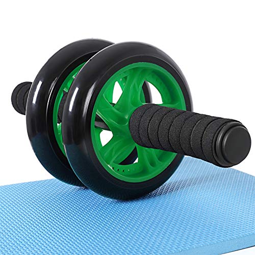 SONGMICS AB Roller AB Wheel Rueda para Flexiones Entrenamientos de Abdominals Push Up con Cojín del Arrodillamiento (Verde)