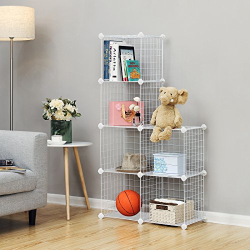 SONGMICS Armario Modular de Malla de Hierro, Armario de Almacenaje con 6 Cubos, Estantería Modulable, Organizador Multiuso para Libros, Ropa y Zapatos, Habitación Infantil y Entrada, Blanco LPI111W SONGMICS Armario Modular de Malla de Hierro, Armario de Almacenaje con 6 Cubos, Estantería Modulable, Organizador Multiuso para Libros, Ropa y Zapatos, Habitación Infantil y Entrada, Blanco LPI111W