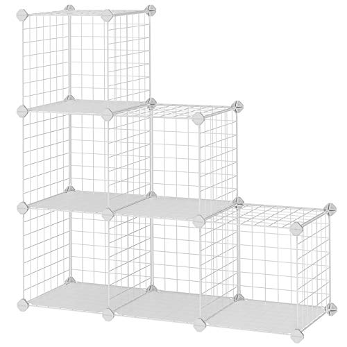 SONGMICS Armario Modular de Malla de Hierro, Armario de Almacenaje con 6 Cubos, Estantería Modulable, Organizador Multiuso para Libros, Ropa y Zapatos, Habitación Infantil y Entrada, Blanco LPI111W SONGMICS Armario Modular de Malla de Hierro, Armario de Almacenaje con 6 Cubos, Estantería Modulable, Organizador Multiuso para Libros, Ropa y Zapatos, Habitación Infantil y Entrada, Blanco LPI111W