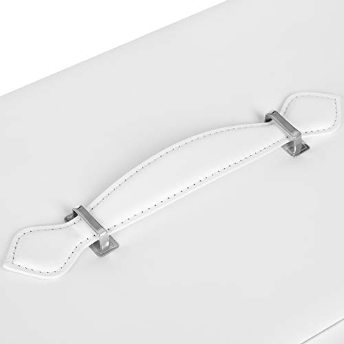 SONGMICS Caja joyero PU Organizador para aretes anillos relojes pendientes con espejo 3 cajones bandejas laterales 29,5 x 21,8 x 19,5 cm, Blanco JBC04W SONGMICS Caja joyero PU Organizador para aretes anillos relojes pendientes con espejo 3 cajones bandejas laterales 29,5 x 21,8 x 19,5 cm, Blanco JBC04W