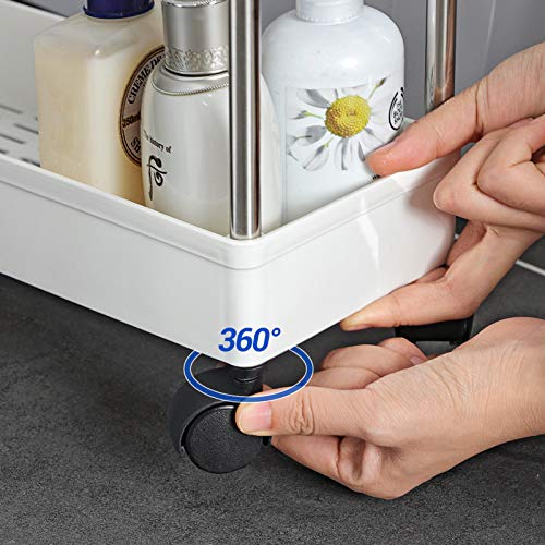 SONGMICS Carro de 4 Estantes Estrecho, Estantería con Ruedas, Carro para el Baño, para la Cocina, 40 x 13 x 86 cm, Blanco KSC08WT SONGMICS Carro de 4 Estantes Estrecho, Estantería con Ruedas, Carro para el Baño, para la Cocina, 40 x 13 x 86 cm, Blanco KSC08WT