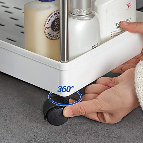 SONGMICS Carro de 4 Estantes Estrecho, Estantería con Ruedas, Carro para el Baño, para la Cocina, 40 x 22 x 86 cm, Blanco KSC10WT SONGMICS Carro de 4 Estantes Estrecho, Estantería con Ruedas, Carro para el Baño, para la Cocina, 40 x 22 x 86 cm, Blanco KSC10WT