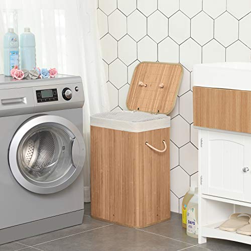 SONGMICS Cesto para Ropa Sucia, Cesto para la Colada, Forma Rectangular, Capacidad de 72 L, 40 x 30 x 60 cm LCB10Y SONGMICS Cesto para Ropa Sucia, Cesto para la Colada, Forma Rectangular, Capacidad de 72 L, 40 x 30 x 60 cm LCB10Y