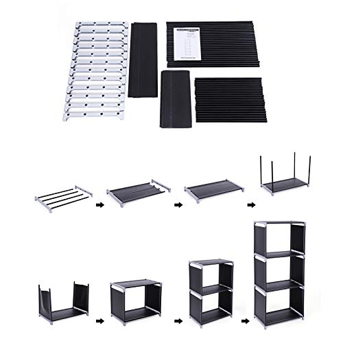 SONGMICS EstanterÍa de Almacenamiento, LibrerÍa de 5 Niveles, Organizador para Zapatos, Cada Estante Tiene Capacidad de 5 kg, 50 x 30 x 180 cm, para HabitaciÓn, SalÓn, Armario, Negro LSN15H