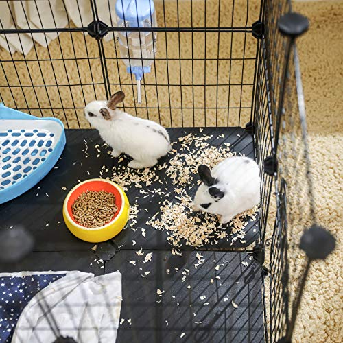 SONGMICS Jaula Metálica para Mascotas con Puerta, Valla para Animales Pequeños, Diseño DIY, para Cachorros, Conejos, Martillo de Goma Incluido, Negro LPI03H SONGMICS Jaula Metálica para Mascotas con Puerta, Valla para Animales Pequeños, Diseño DIY, para Cachorros, Conejos, Martillo de Goma Incluido, Negro LPI03H