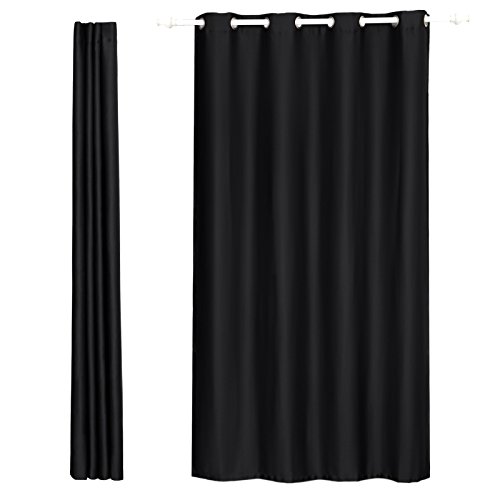 SONGMICS LRB245H-2 - Cortinas Opacas con Ojales, 145 x 245 cm, Color Negro