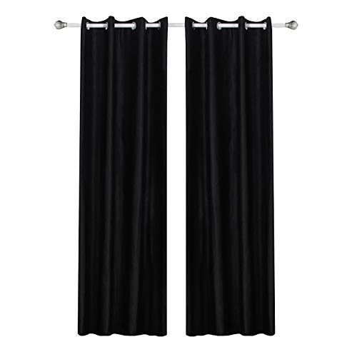 SONGMICS LRB245H-2 - Cortinas Opacas con Ojales, 145 x 245 cm, Color Negro SONGMICS LRB245H-2 - Cortinas Opacas con Ojales, 145 x 245 cm, Color Negro