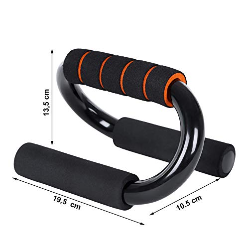 SONGMICS Manijas Push Up en Forma de S, Soportes para Flexiones y Otros Entrenamientos, Fitness Color Negro-Naranja SPU82S SONGMICS Manijas Push Up en Forma de S, Soportes para Flexiones y Otros Entrenamientos, Fitness Color Negro-Naranja SPU82S