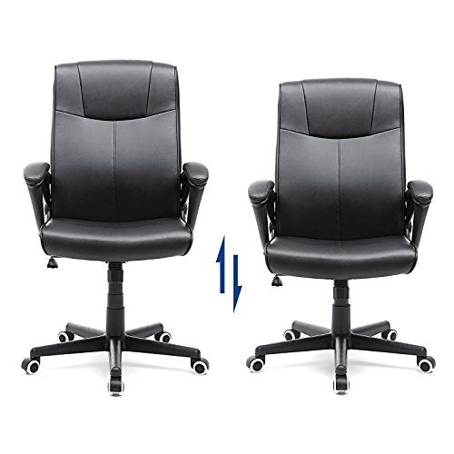 SONGMICS OBG32B - Silla Giratoria de Oficina, PU Resistente, Ajustable en Altura, Diseño Ergonómico, Negro SONGMICS OBG32B - Silla Giratoria de Oficina, PU Resistente, Ajustable en Altura, Diseño Ergonómico, Negro