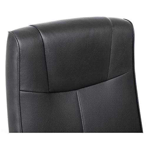 SONGMICS OBG32B - Silla Giratoria de Oficina, PU Resistente, Ajustable en Altura, Diseño Ergonómico, Negro