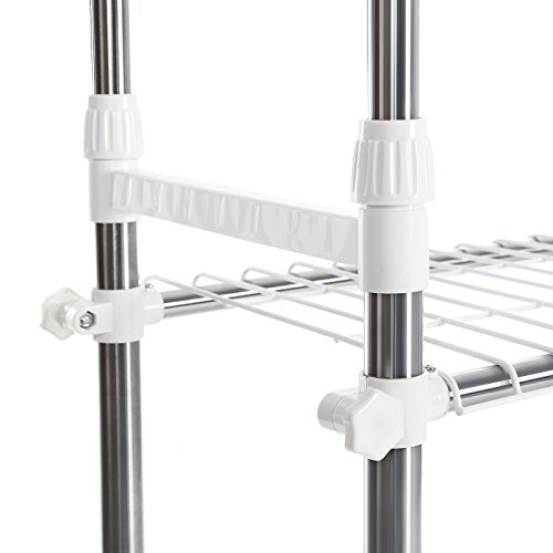 SONGMICS Perchero Barra para Colgar Ropa con Ruedas, Tubo Compuesto de Acero Inoxidable LLR03W SONGMICS Perchero Barra para Colgar Ropa con Ruedas, Tubo Compuesto de Acero Inoxidable LLR03W