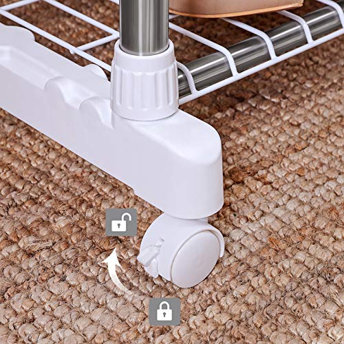 SONGMICS Perchero Barra para Colgar Ropa con Ruedas, Tubo Compuesto de Acero Inoxidable LLR03W SONGMICS Perchero Barra para Colgar Ropa con Ruedas, Tubo Compuesto de Acero Inoxidable LLR03W