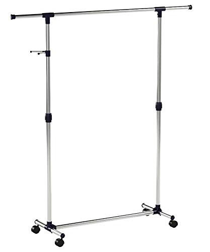 SONGMICS Perchero Extensible con Ruedas, de metal, 150 x 44 x 165 cm, azul LLR01L SONGMICS Perchero Extensible con Ruedas, de metal, 150 x 44 x 165 cm, azul LLR01L
