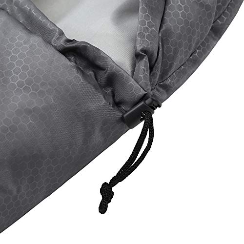 SONGMICS Saco de Dormir, Bolsa de Dormir Ancha, 4 Estaciones, Fácil de Llevar, Ligera, Compacta, para Excursión de Camping, 220 x 84 cm, Temperatura Ideal 5-15°C, Gris Oscuro y Verde GSB02AJ