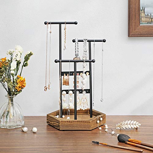 SONGMICS Soporte de Joyas, Expositor de Joyas, Árbol para Joyas de Metal y Madera, para Collares, Pulseras, Pendientes, Anillos, Regalo para Mujeres, Negro JJS03CB SONGMICS Soporte de Joyas, Expositor de Joyas, Árbol para Joyas de Metal y Madera, para Collares, Pulseras, Pendientes, Anillos, Regalo para Mujeres, Negro JJS03CB