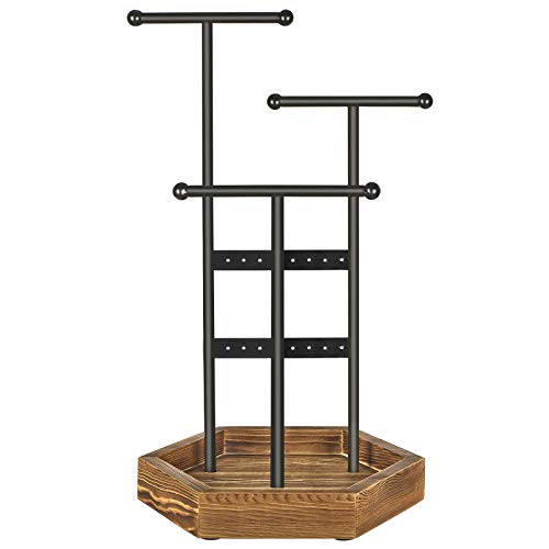 SONGMICS Soporte de Joyas, Expositor de Joyas, Árbol para Joyas de Metal y Madera, para Collares, Pulseras, Pendientes, Anillos, Regalo para Mujeres, Negro JJS03CB SONGMICS Soporte de Joyas, Expositor de Joyas, Árbol para Joyas de Metal y Madera, para Collares, Pulseras, Pendientes, Anillos, Regalo para Mujeres, Negro JJS03CB
