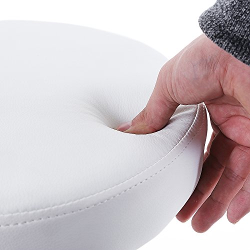 SONGMICS Taburete Giratorio sobre Ruedas, Taburete Rodante Regulable, 46-58 cm, Asiento Tapizado de Cuero Sintético, para Trabajo, Estudio, Oficina, Clínica, Blanco LJB61W SONGMICS Taburete Giratorio sobre Ruedas, Taburete Rodante Regulable, 46-58 cm, Asiento Tapizado de Cuero Sintético, para Trabajo, Estudio, Oficina, Clínica, Blanco LJB61W