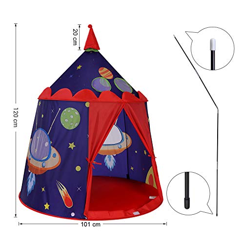 SONGMICS Tienda de Campaña Infantil, Carpa Infantil Plegable, Casa de Juegos para Interiores y Exteriores, Pop-up Portátil, Tienda con Bolsa de Transporte, Regalo para Niños, Azul LPT01BU