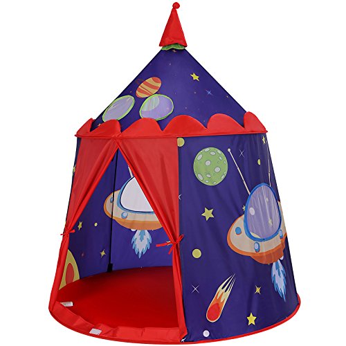 SONGMICS Tienda de Campaña Infantil, Carpa Infantil Plegable, Casa de Juegos para Interiores y Exteriores, Pop-up Portátil, Tienda con Bolsa de Transporte, Regalo para Niños, Azul LPT01BU